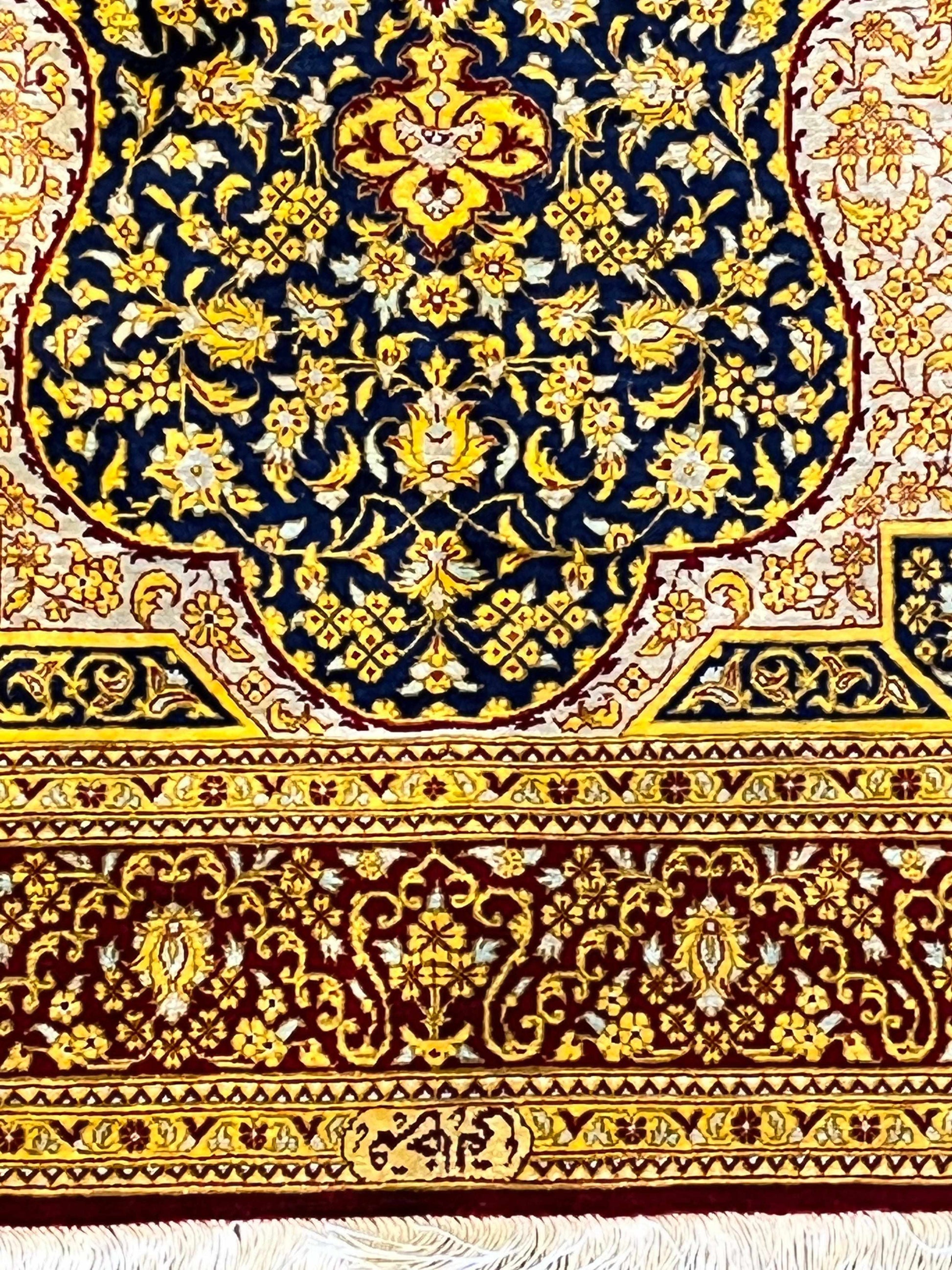 Original Persian Qum All Silk Rug 2.7ft x 4ft - Farhad's Rug Gallery