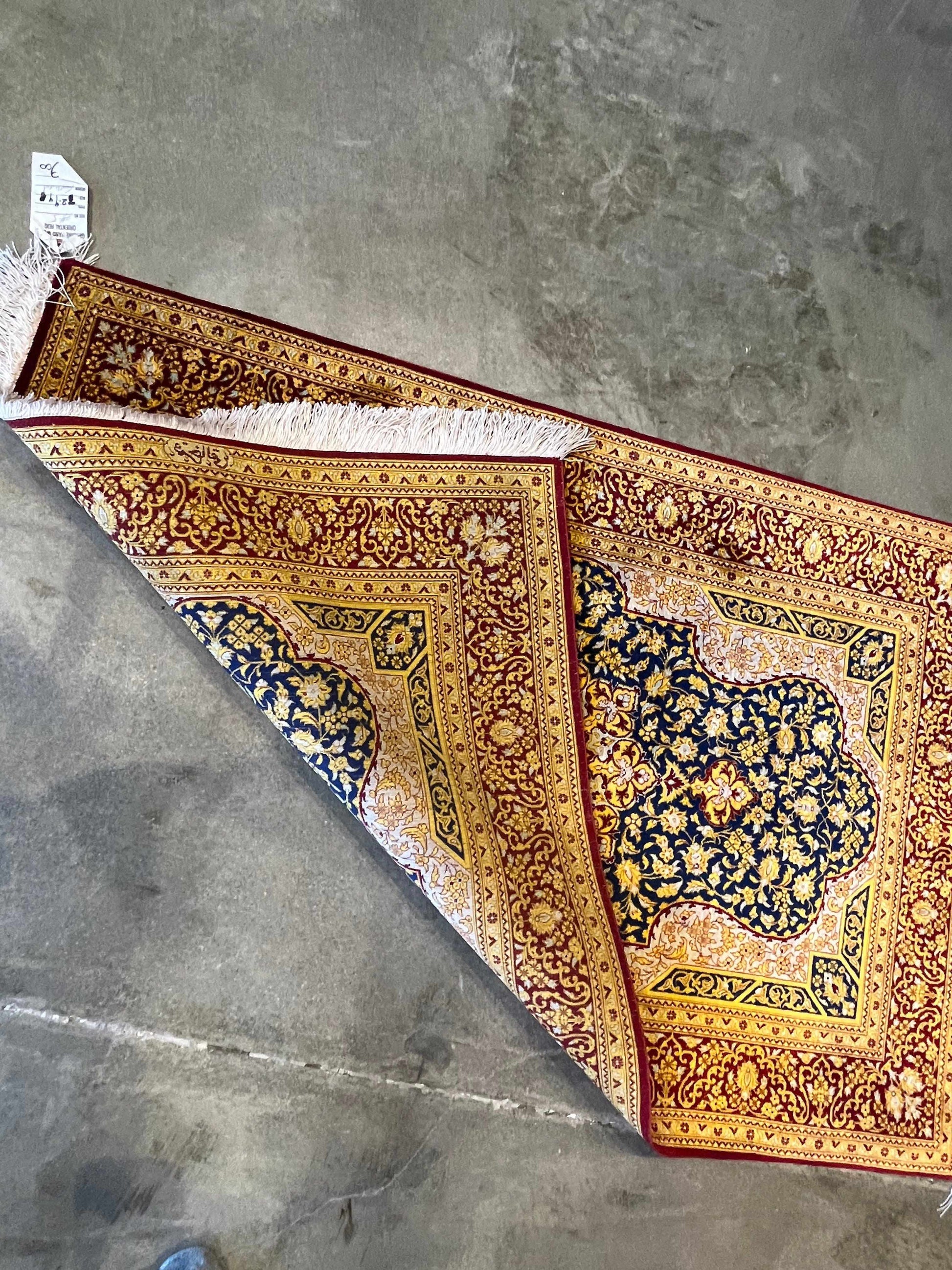 Original Persian Qum All Silk Rug 2.7ft x 4ft - Farhad's Rug Gallery